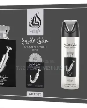 Lattafa Ishq Al Shuyukh Silver Gift Set Boxed