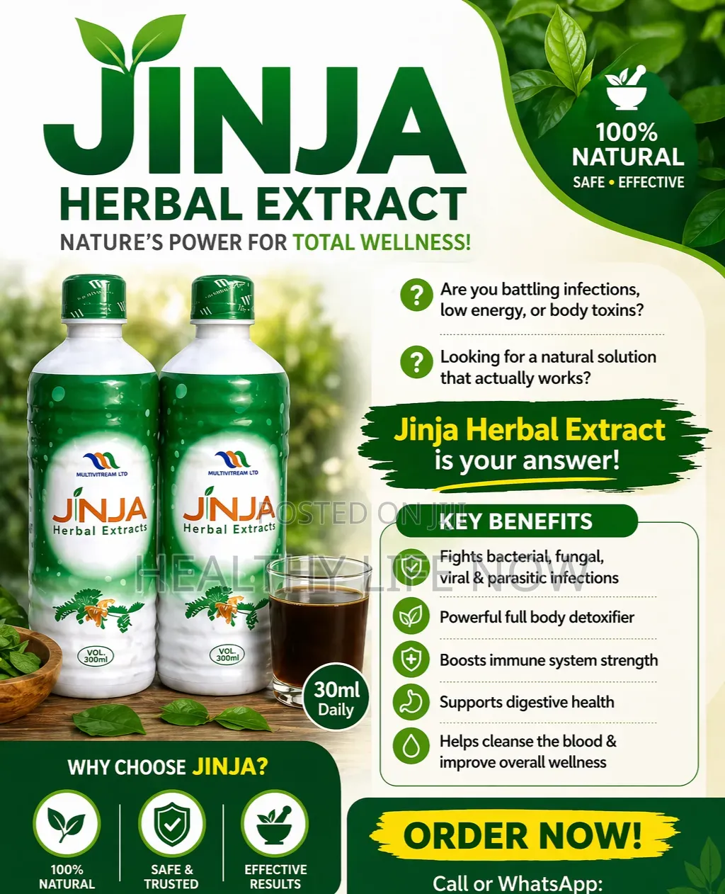 Jinja Herbal Extract From Effectively Target and Eliminate Infection