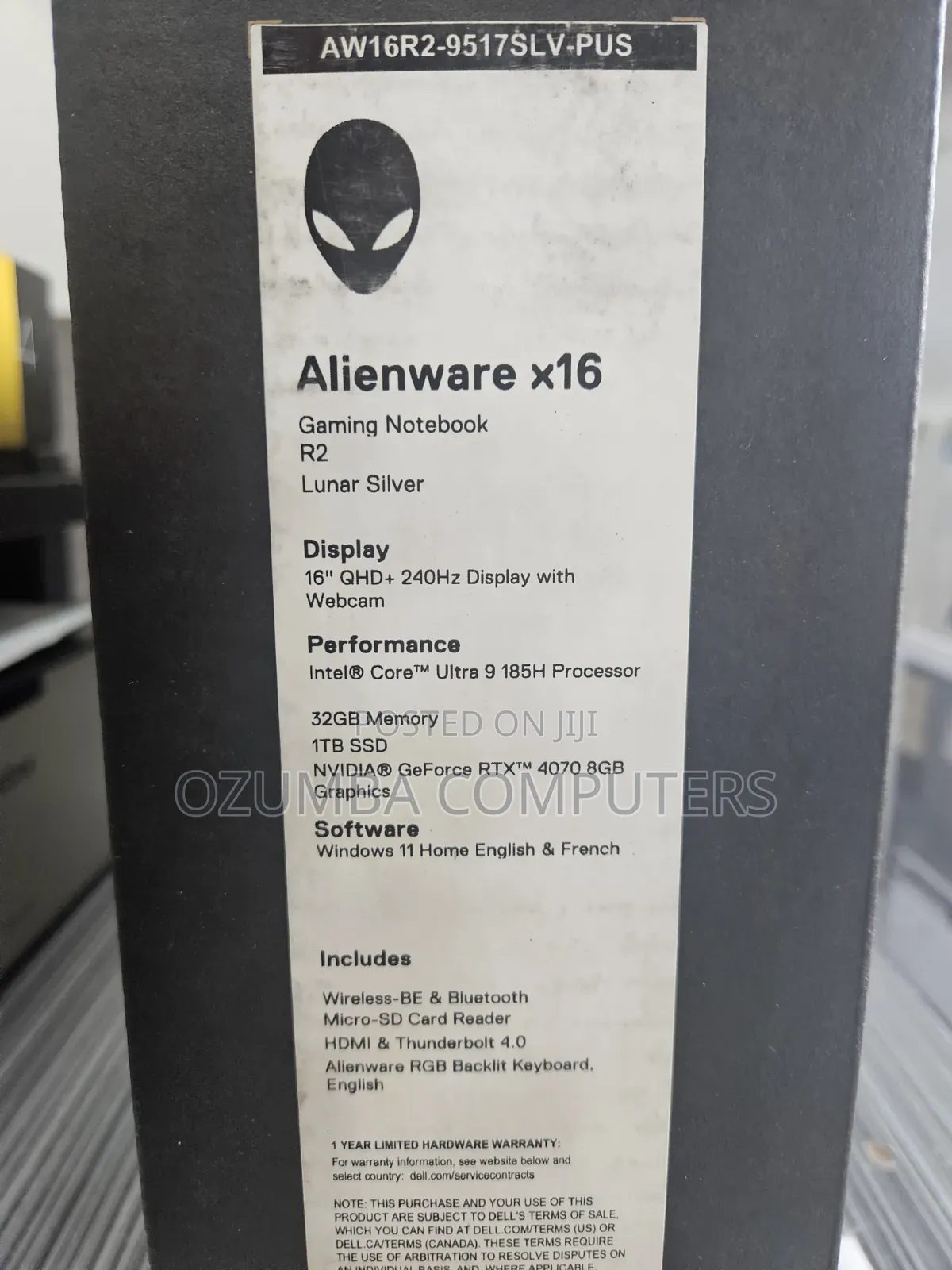 New Laptop Alienware X16 R2 32GB Intel Core Ultra 9 SSD 1T