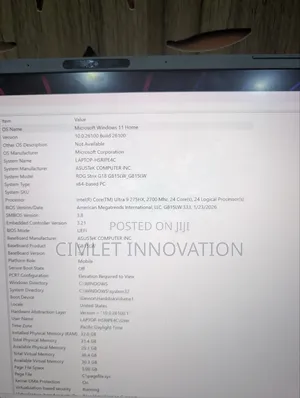 Laptop Asus ROG Strix G17 32GB Intel Core Ultra 9 SSD 2T