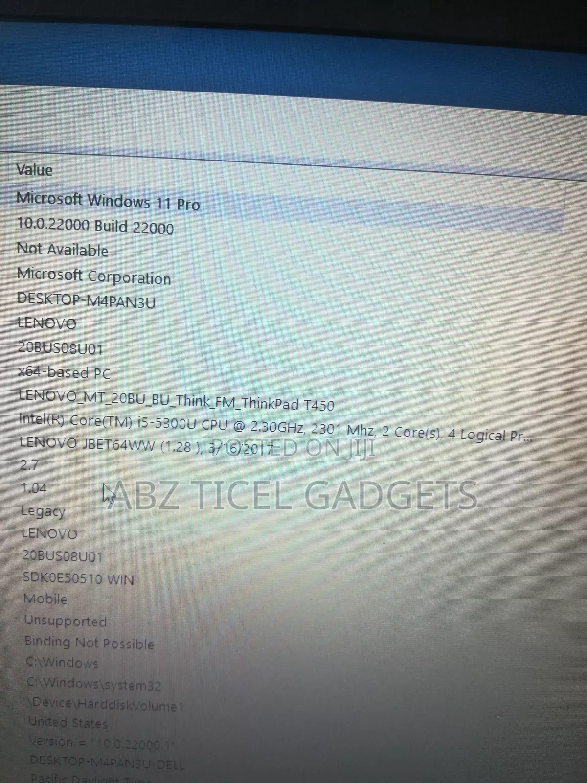 Laptop Lenovo ThinkPad T450 8GB Intel Core i5 SSD 128GB
