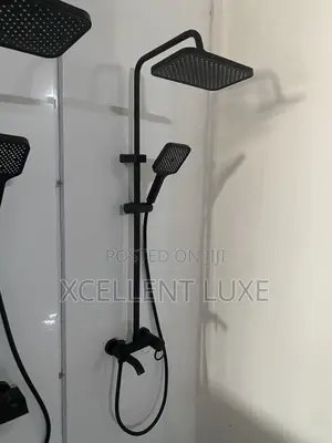 Standing Shower Mixer Set on Black
