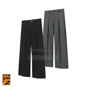 Men's Wide Leg Pleated Trousers — Smart Casual Palazzo Pants