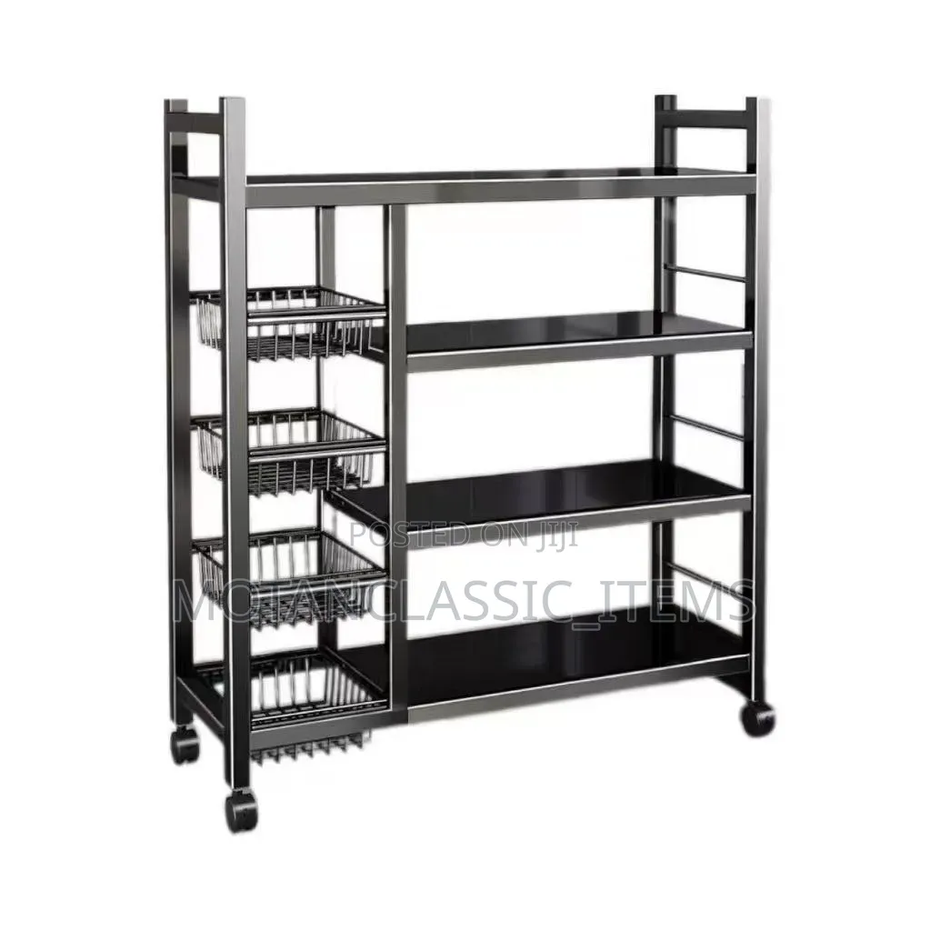 5 Tiers Kitchen Rack With 4 Fruit Baskets