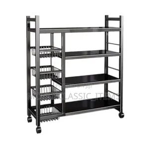5 Tiers Kitchen Rack With 4 Fruit Baskets