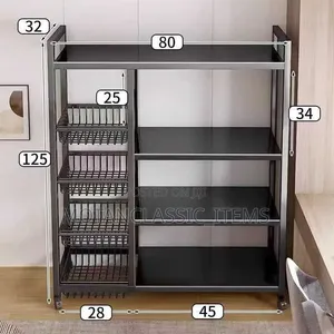 5 Tiers Kitchen Rack With 4 Fruit Baskets