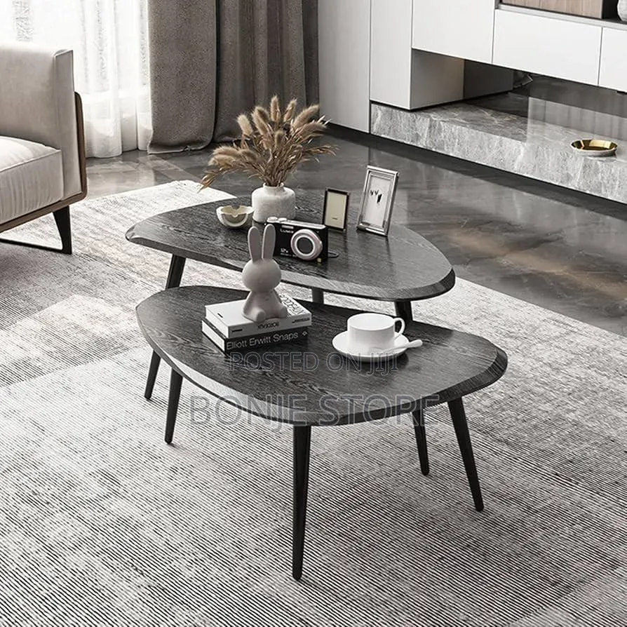 2pcs Nesting Coffee Table Set,Mid Century Modern Coffee Nesting Table