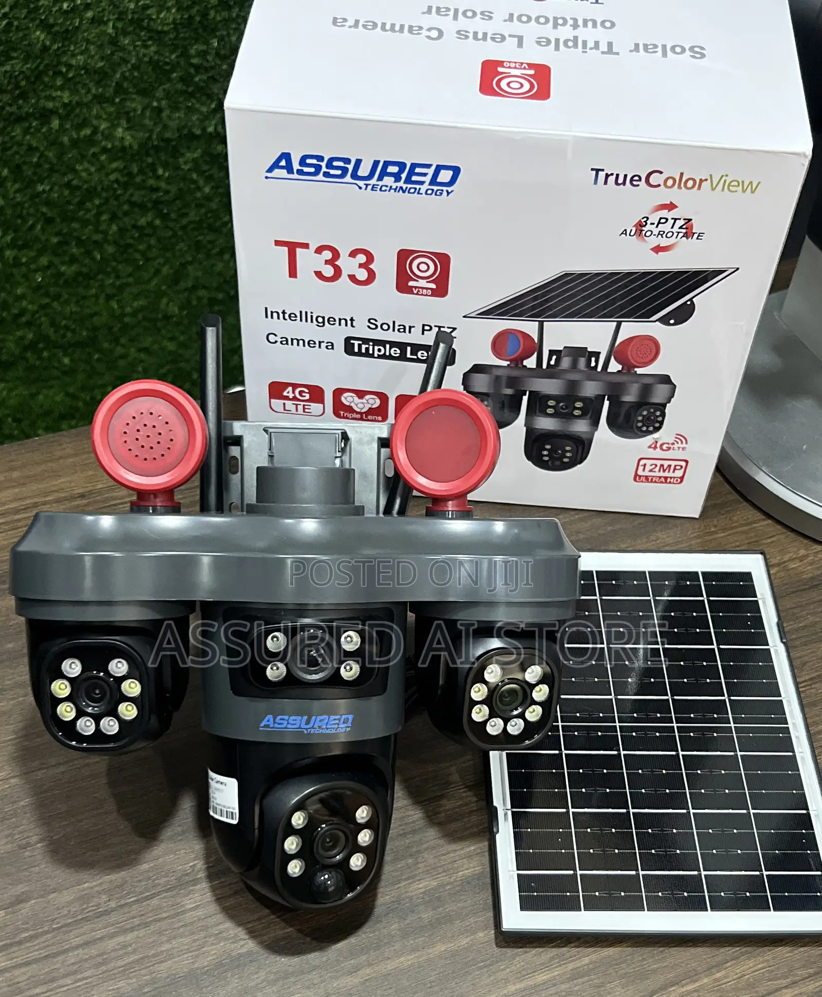 V380 3 Lense PTZ Solar 4g Camera