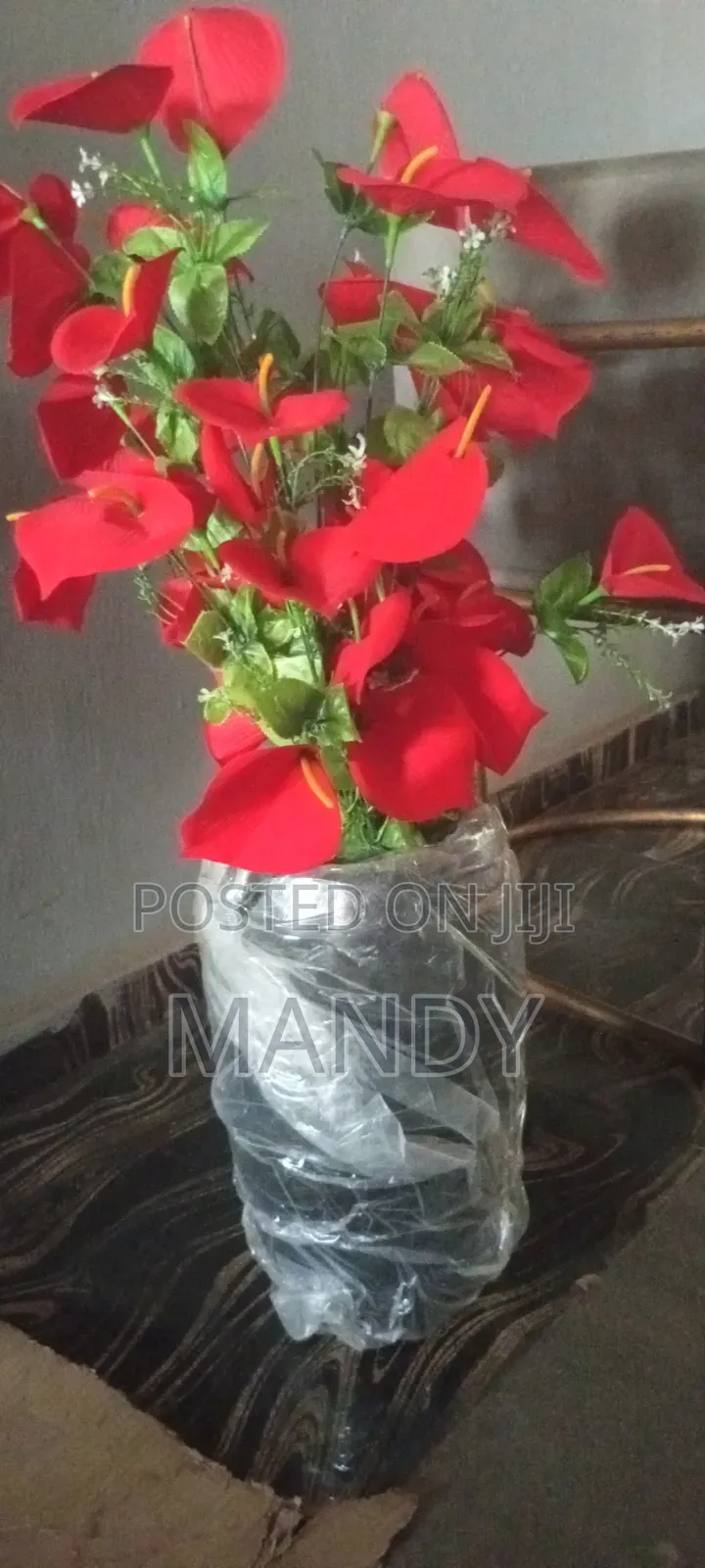 Green Artificial Flowers With Pot