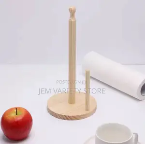 1pc Wooden Standing Paper Towel Holder