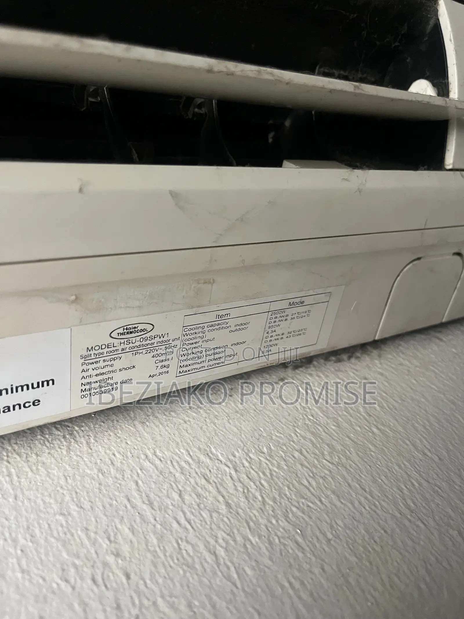 1hp Haier Thermocool Split Ac