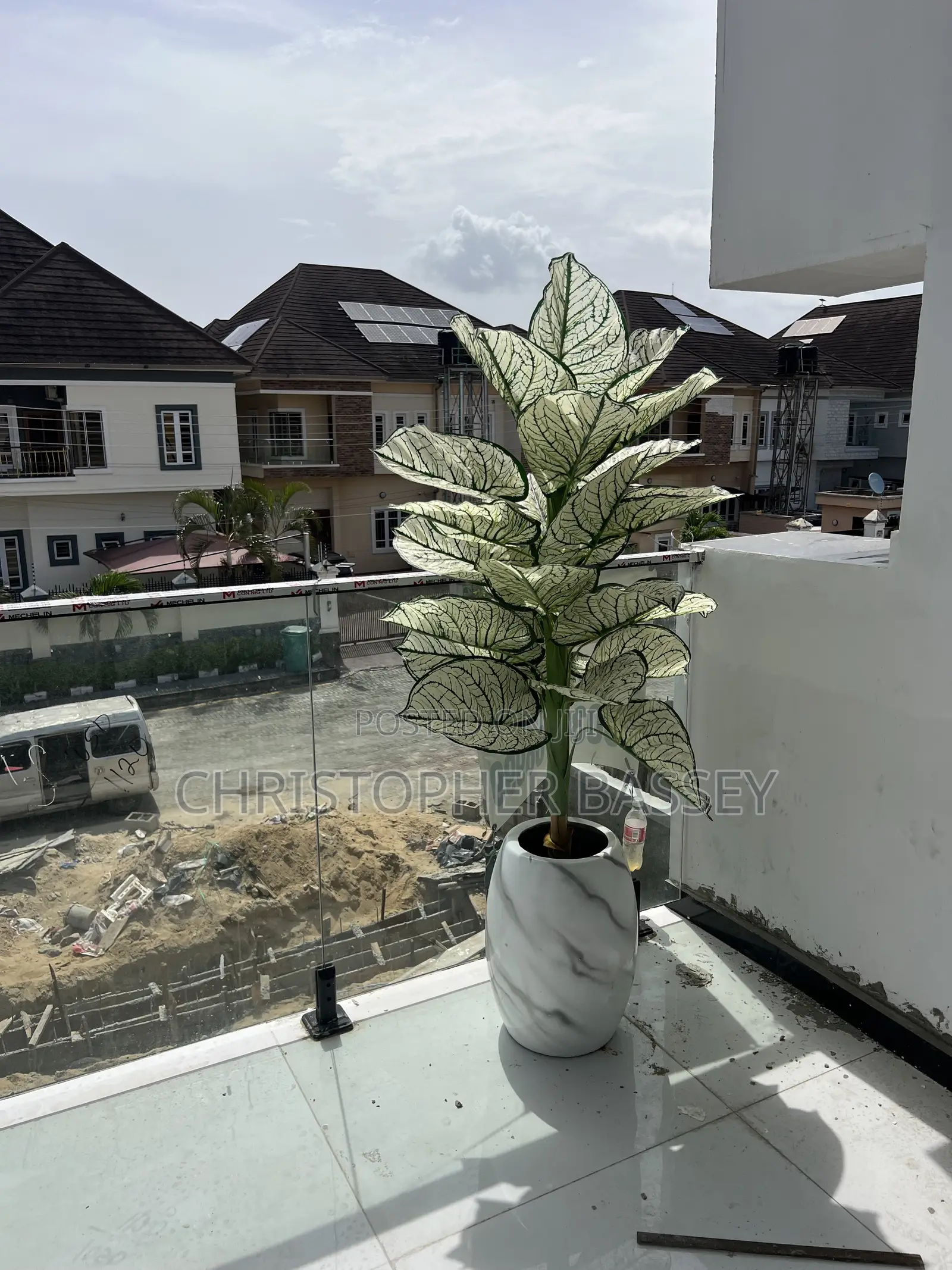 Vase and Artificial Flowers