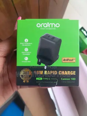 Oraimo 18w Fast Charger Cannon 18d + Type-c (Ocw-5183u+C53)- Brand New