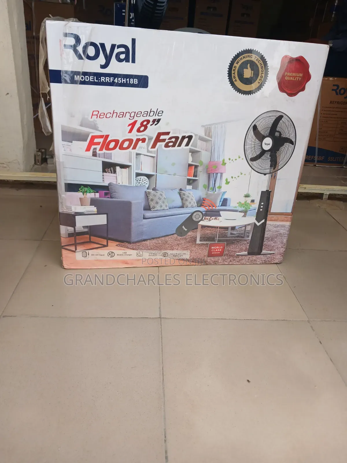 Royal 18" Rechargeable Fan
