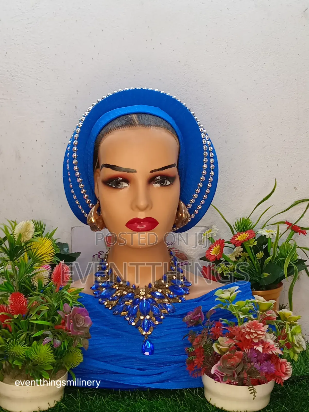Royal Blue Spiral Turban