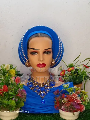 Royal Blue Spiral Turban
