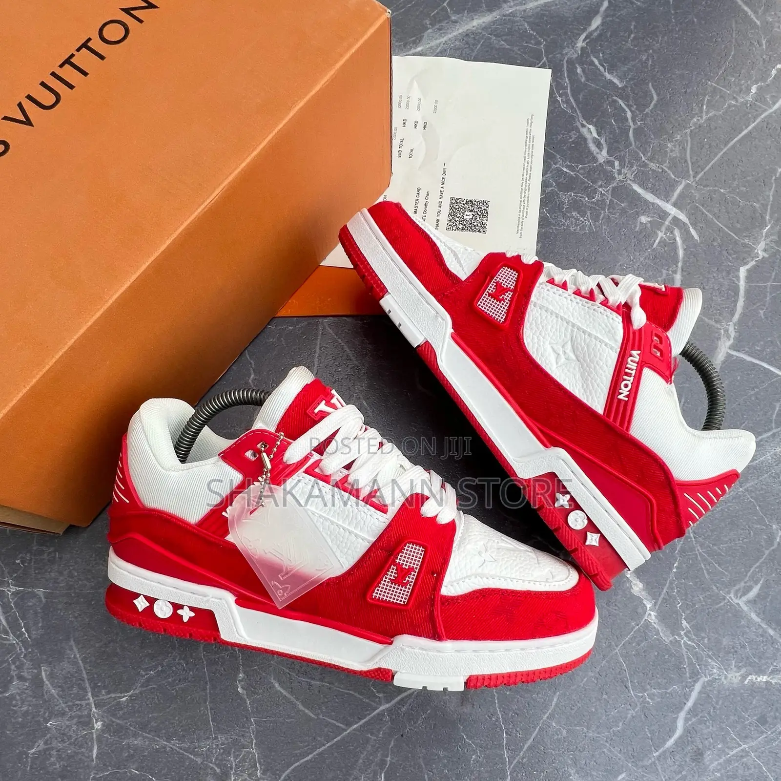Original Louis Vuitton SNKS White Red