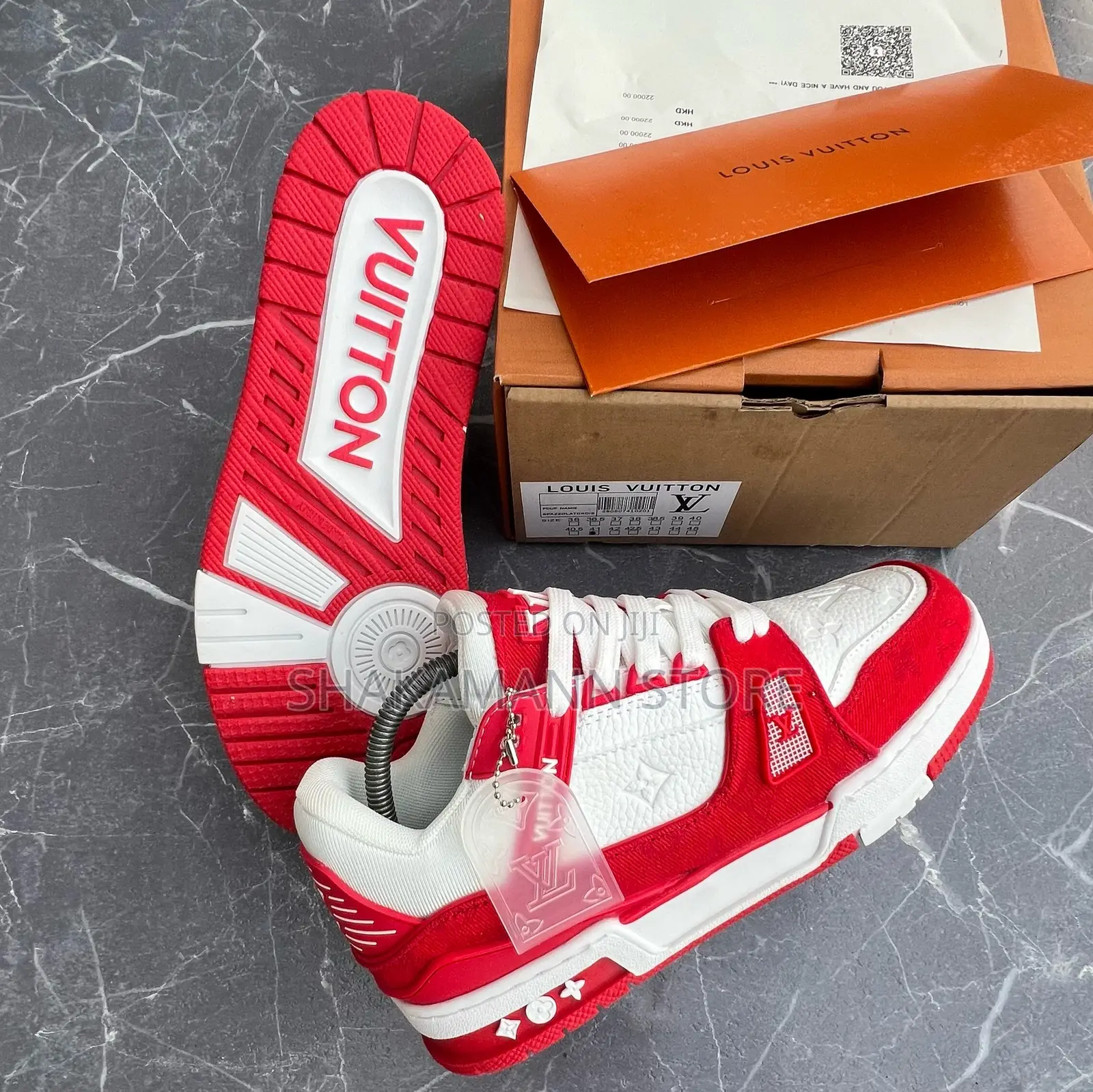 Original Louis Vuitton SNKS White Red