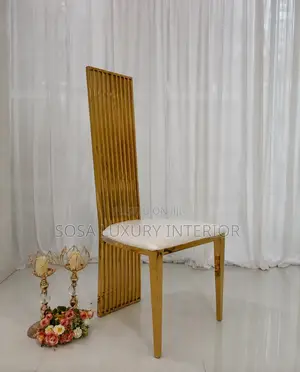 Modern Gold Slatted High Back Event Chair