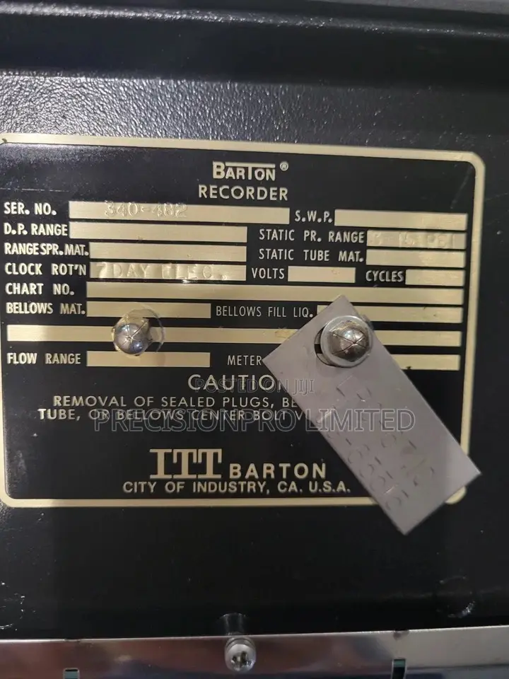 Barton Hydrostatic Chart Recorder 0340 Vintage 1981 New