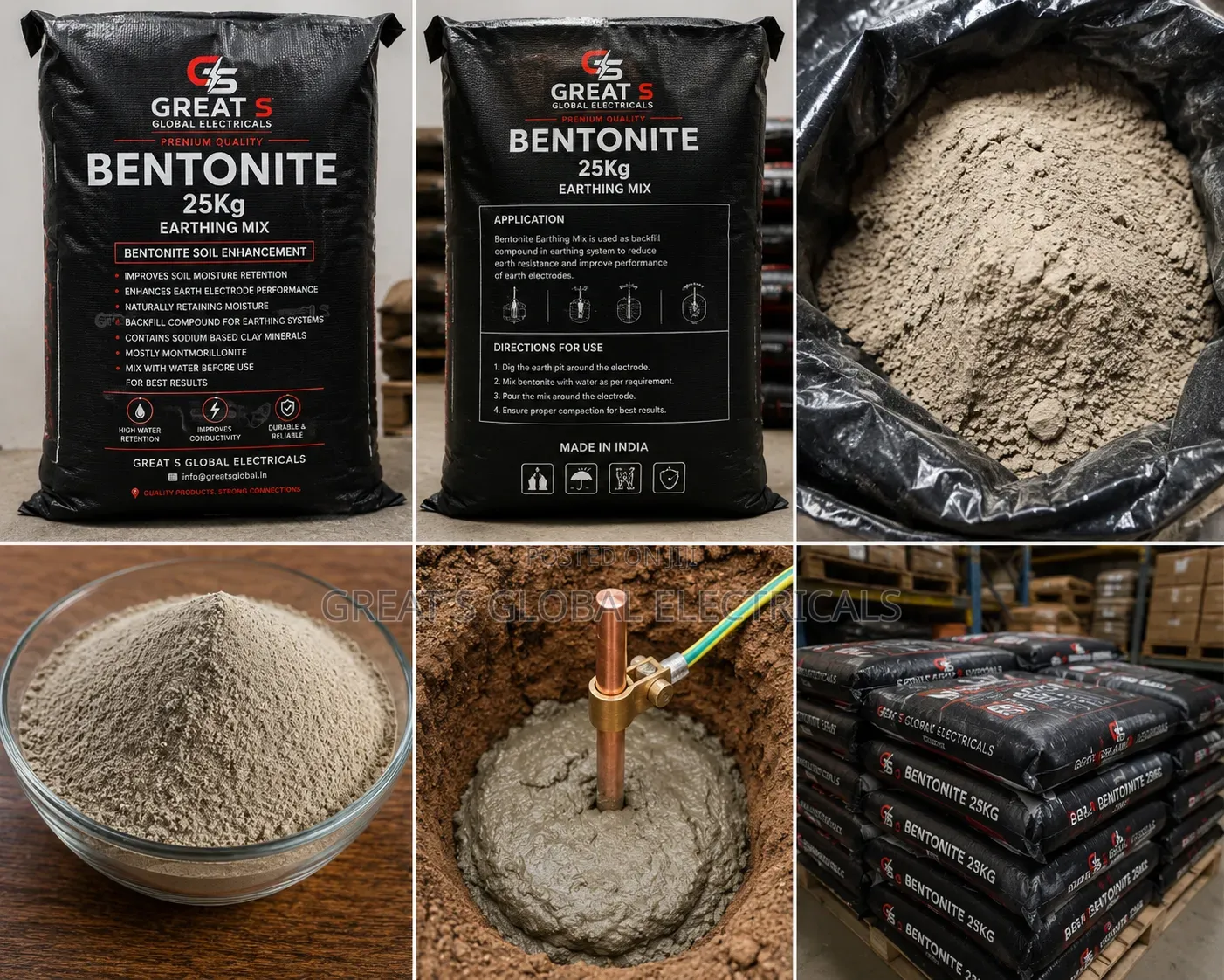 Bentonite Earthing Compound 25kg – High Conductivity Backfill Material