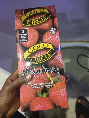 Gold Circle Strawberry Condom(Dotted Strawberry Gold Circle)
