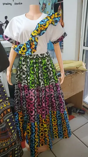 Ankara Fusion Ruffle Maxi Dress- By Beauty Inn Collections