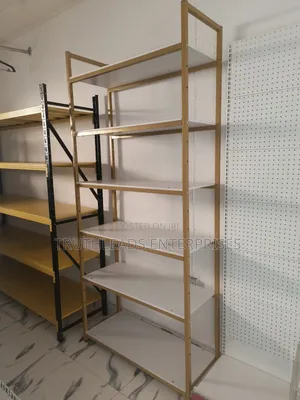 White and Gold 6 Levels Storage and Display Rack