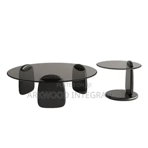 Contemporary Glass Center Table Set