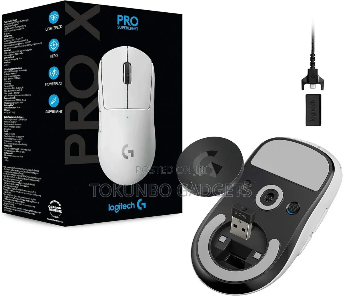 Logitech G Pro X Superlight Wireless Gaming Mouse Hero Sensor