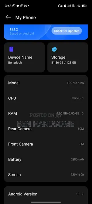 Tecno Spark 40 128 GB Gray