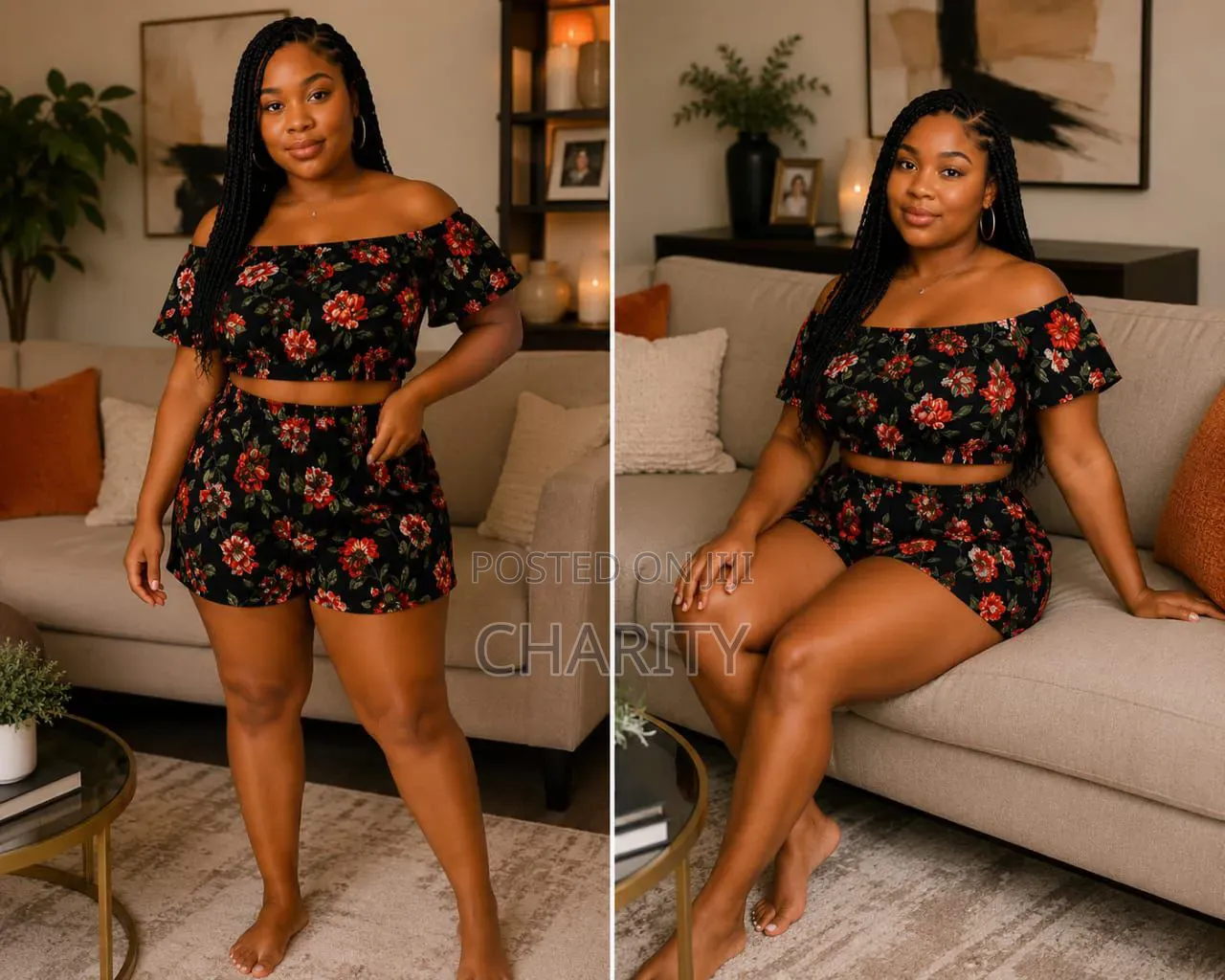 *Off Shoulder Lounge Wear* *Sizes;L-4xl*