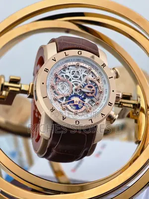 High Quality Bvlgari Leather Chronograph Watch for Men
