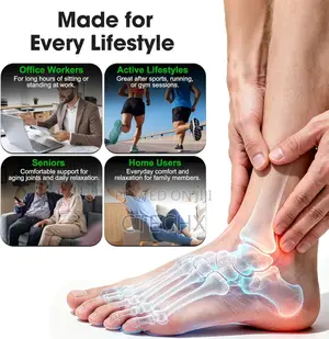 Cordless Foot Ankle Massager 5 Heat Levels, 3 Vibration Modes for Pain