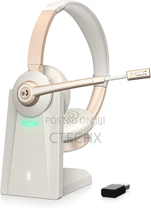 Wireless Bluetooth Headset With Mic Ai Noise Canceling Usb Dongle