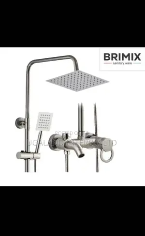 Stainless Steel Shower System With Handheld Spray.