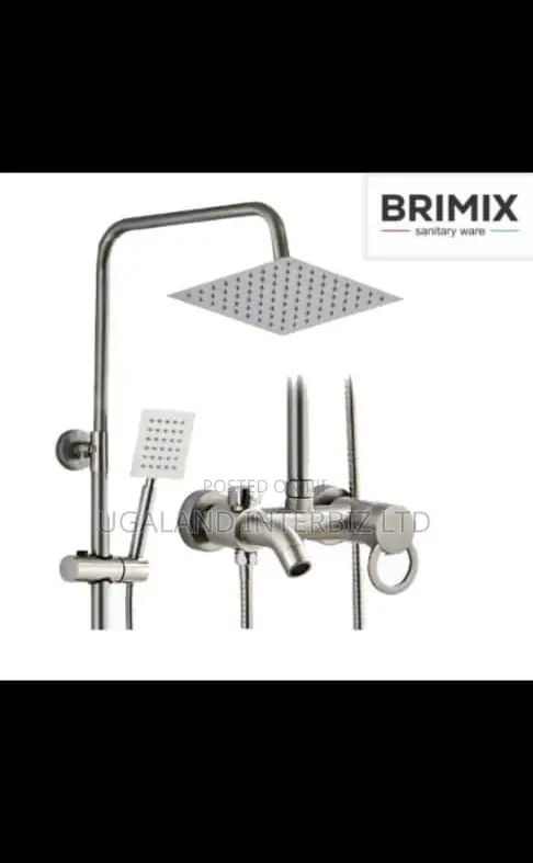 Stainless Steel Shower System With Handheld Spray.