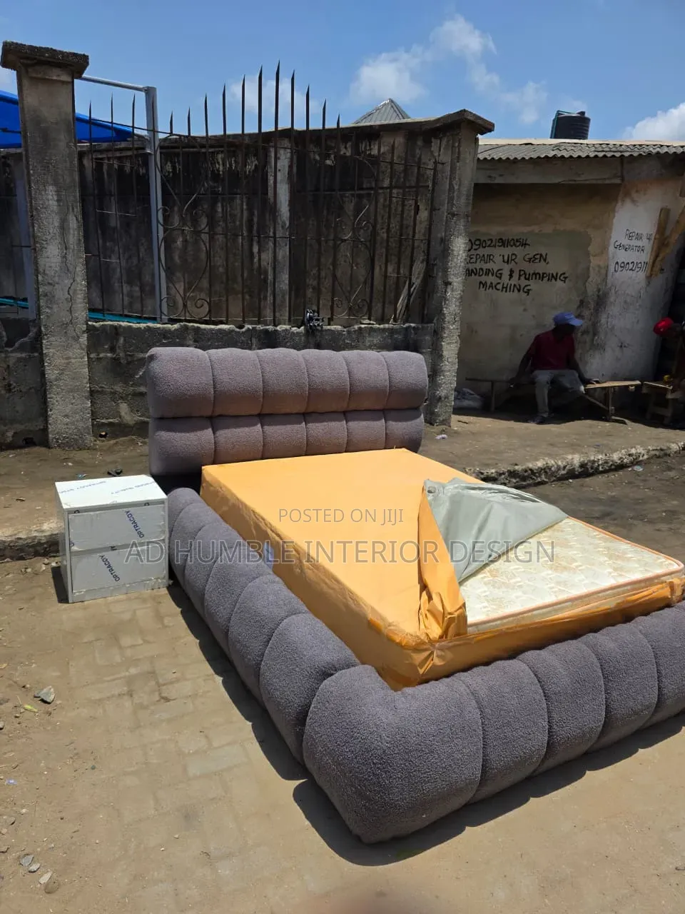 Ash Bubble Bedframe and Bedside