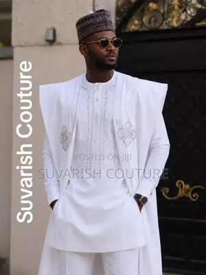 Luxury White Senator Agbada for Men – Suvarish Couture