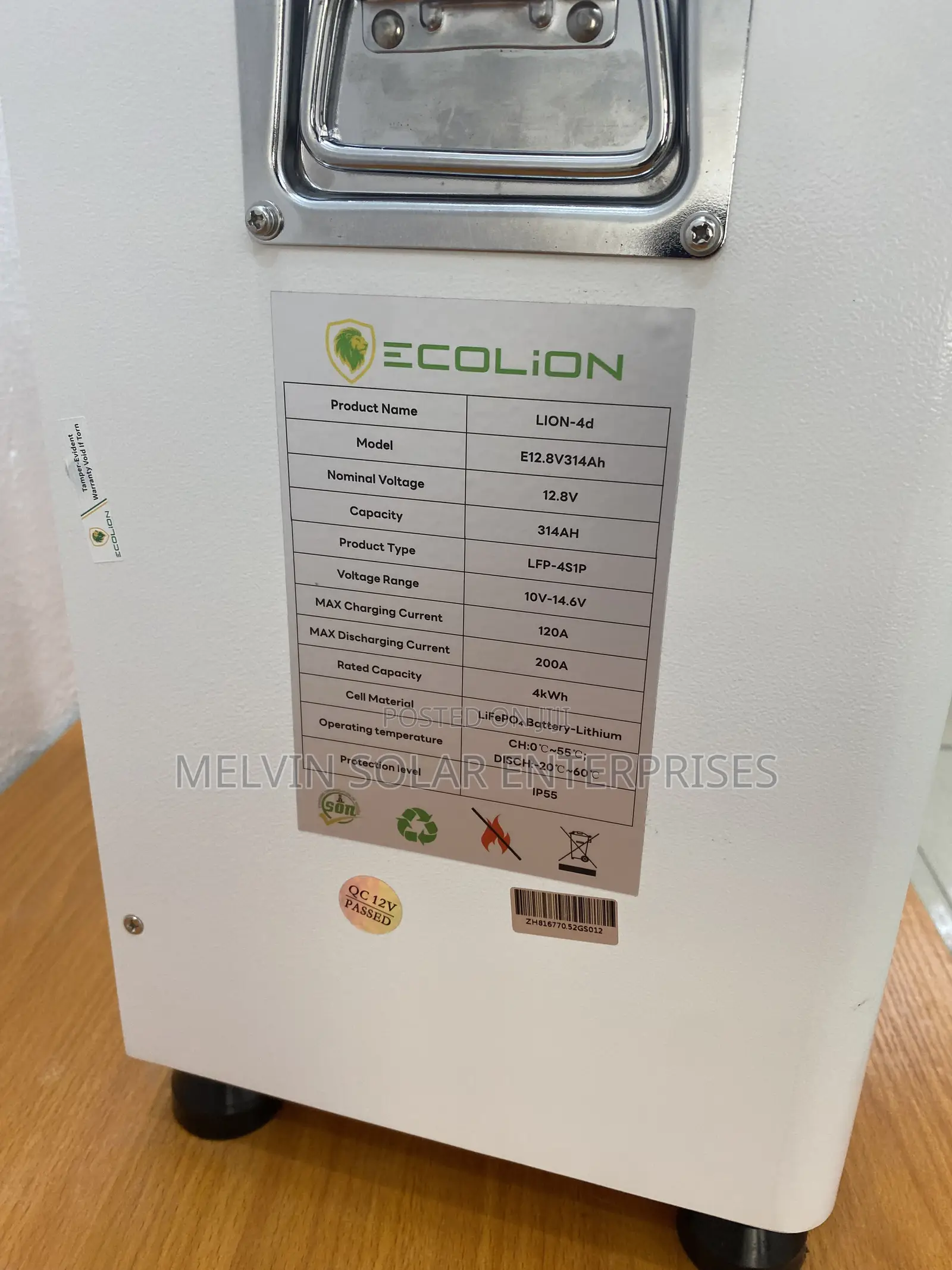 4kwh 12.8v 314ah Ecolion Solar Lithium Ion Phosphate Batteries