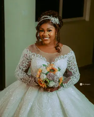Long Sleeve Beaded Bridal Gown - Style 439