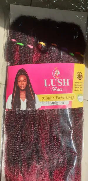 Lush Kinky Twist Braid Burgundy and Black
