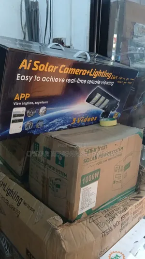 V360 3 Lens CCTV Camera With Solar Street Lights