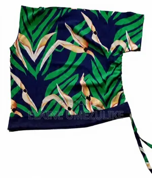 Asymmetrical Neckline Blouse - Side Drawstring One-Sleeve Kimono.