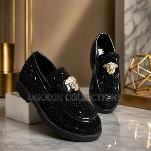 Haki Quality Studded Luxury Loafers For Kids