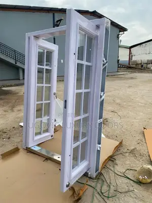 5ft Swing White Double Glass Door