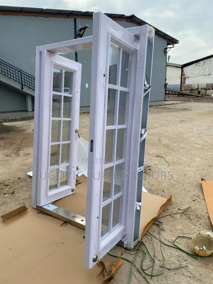 5ft Swing White Double Glass Door
