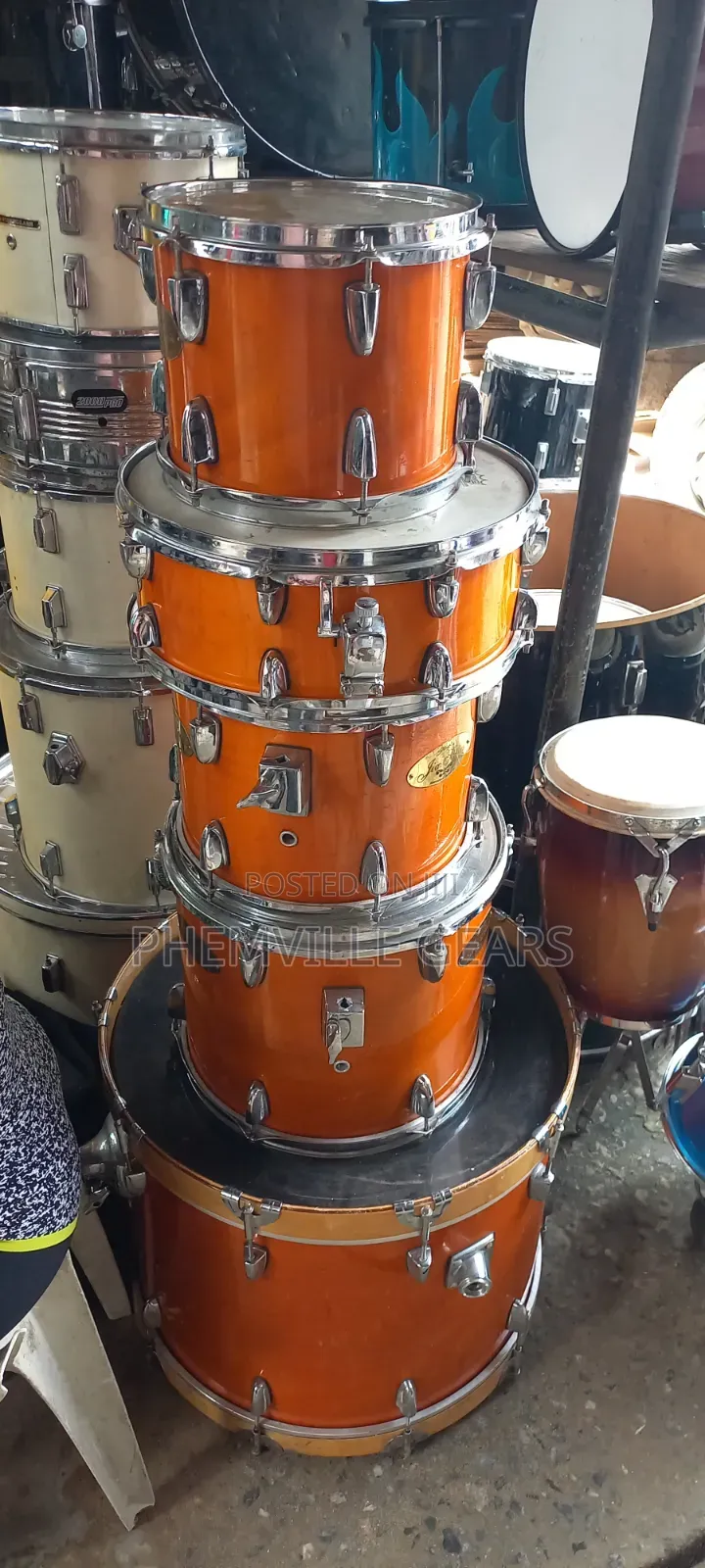 Neat Uk Used Stagg Jia Series 5set Drums.