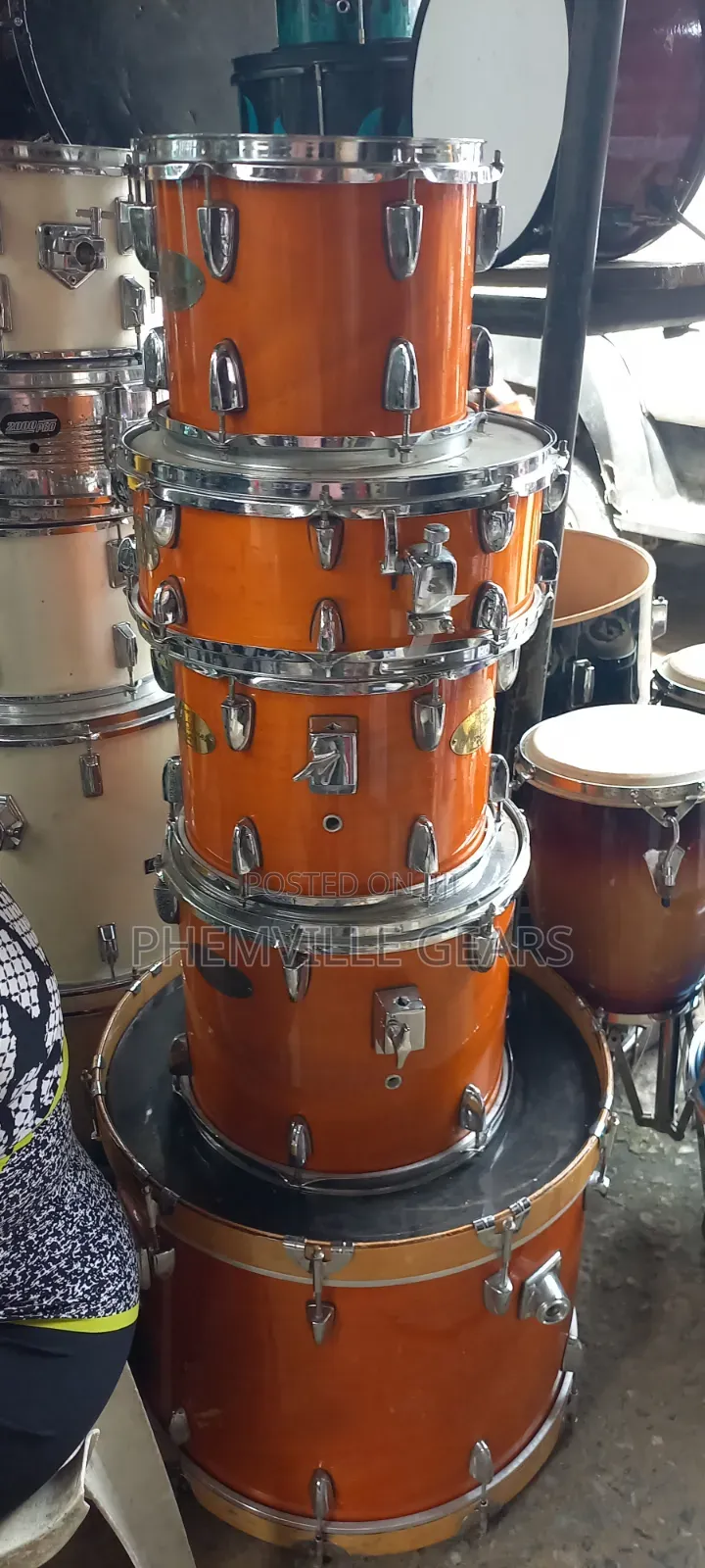 Neat Uk Used Stagg Jia Series 5set Drums.