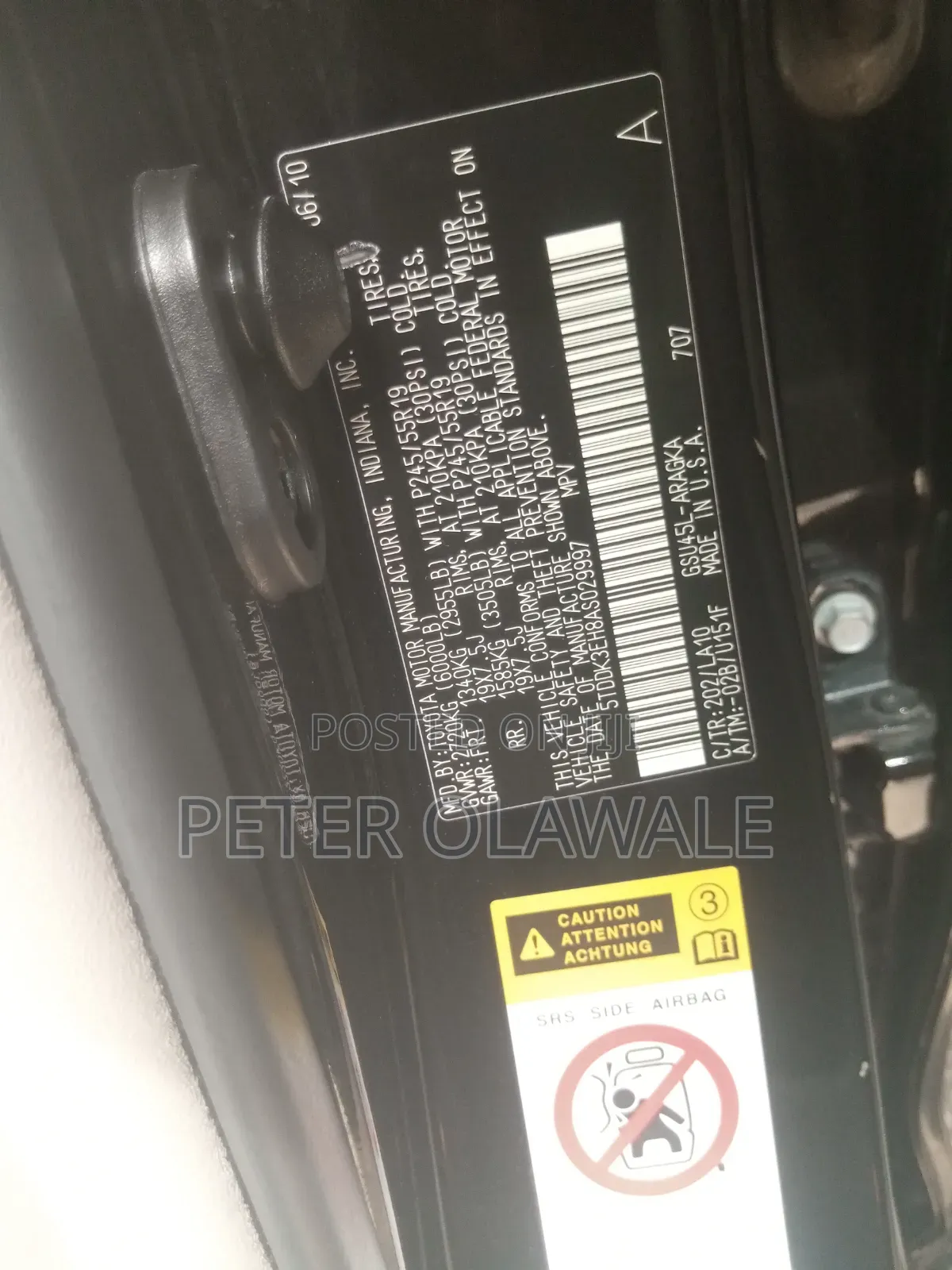 Toyota Highlander Limited 2010 Black